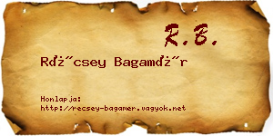 Récsey Bagamér névjegykártya